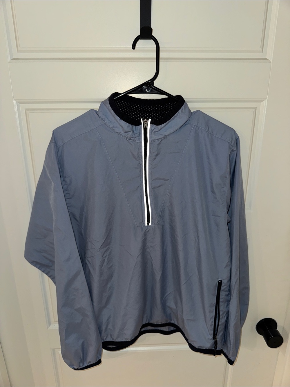 Kids Light Gray-Blue Quarter-Zip Windbreaker Jacket
